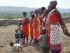 Maasai singing for wedding ceremony.